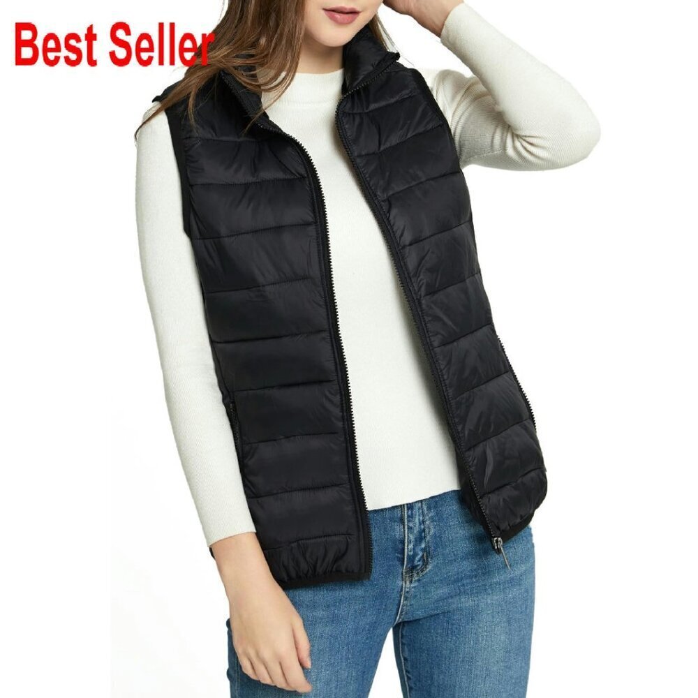 Puffer Vest Down Alternative Insulated Windproof Packable Layering Outerwear